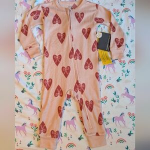 Kids Pajamas - Pink with Heart Design
